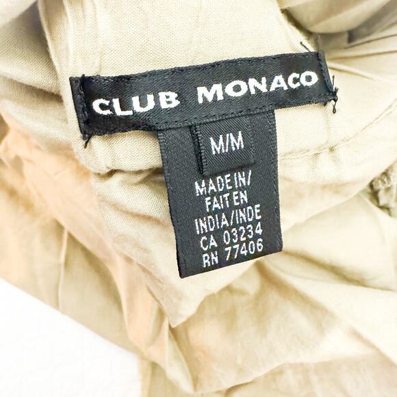 Club Monaco Khaki Ruffled Cotton Peasant Midi Skirt Size M - Picture 6 of 7